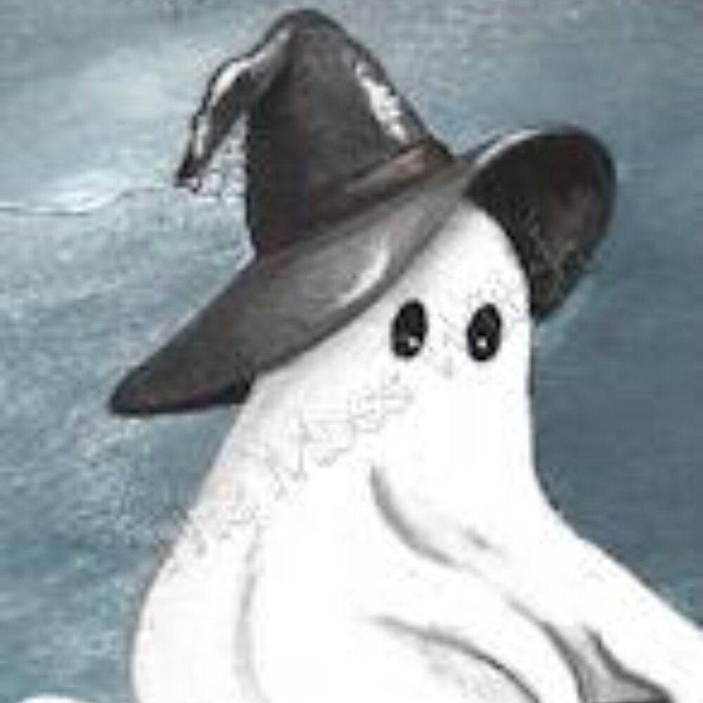 8x10 Fine Art Print, Witch Ghost on a Broomstick Over a Haunted Forest Painting, - Picture 5 of 7